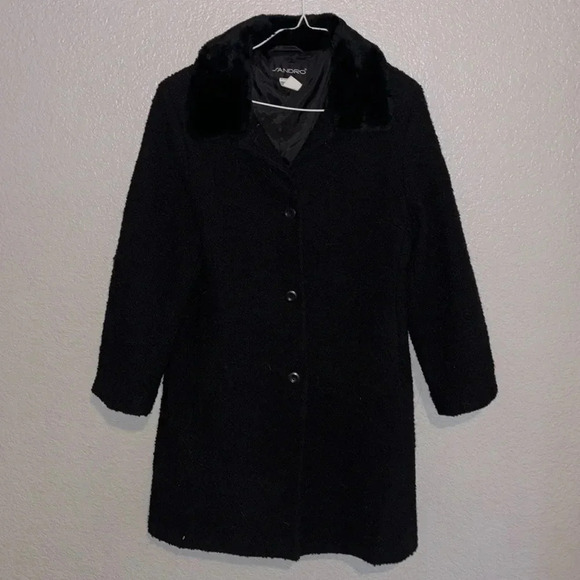 SANDRO wool peacoat faux fur collar - Picture 1 of 9